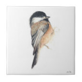 《鳥》アメリカゴガラ水色セラミックタイル タイル (正面)