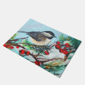 《鳥》アメリカゴガラ甘い冬の黒キャップ《鳥》アメリカゴガラ鳥 ドアマット (アングル)