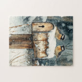 《鳥》アメリカゴガラ素朴鳥付き郵便箱 ジグソーパズル (横)