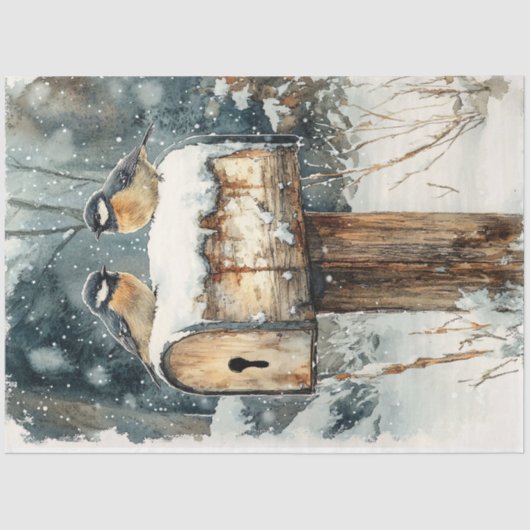 《鳥》アメリカゴガラ素朴鳥切り離しメールボックス 薄葉紙 (正面)