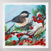 《鳥》アメリカゴガラ絵画のアートプリント ポスター (正面)