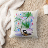 《鳥》アメリカゴガラ鳥の木の枕 クッション (ブランケット)