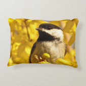 《鳥》アメリカゴガラ鳥の黄色い花のアクセント枕 アクセントクッション (裏面)