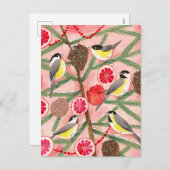 《鳥》アメリカゴガラ鳥クリスマスツリー シーズンポストカード (正面/裏面)