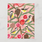 《鳥》アメリカゴガラ鳥クリスマスツリー シーズンポストカード (正面)