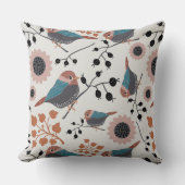 《鳥》アメリカゴガラ鳥ピンクティール（緑がかった色）パターン クッション (正面)