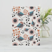 《鳥》アメリカゴガラ鳥及びベリーパターンフローラデザイン サンキューカード (スタンド正面)