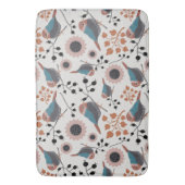 《鳥》アメリカゴガラ鳥及びベリーパターンフローラデザイン バスマット (正面縦)