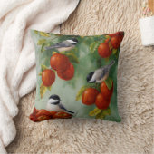 《鳥》アメリカゴガラ鳥類林檎の収穫 クッション (ブランケット)