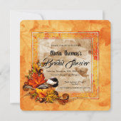 《鳥》アメリカゴガラ&ゴールデン紅葉ブライダルシャワー 招待状 (正面)