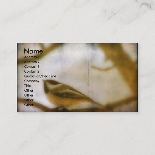 《鳥》アメリカゴガラ 名刺 (正面)