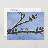 《鳥》アメリカゴガラSnowy Branchesポストカード ポストカード (正面/裏面)