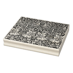 鳥、ウサギフローラ – ウィリアム・モリス ラバースタンプ