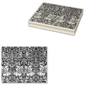 鳥、ウサギフローラ – ウィリアム・モリス ラバースタンプ (押印)