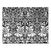 鳥、ウサギフローラ – ウィリアム・モリス ラバースタンプ (インプリント)