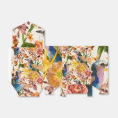 鳥、オレンジ色の春の花、熱帯イラストレーション フェイバーボックス (折り畳みなし)