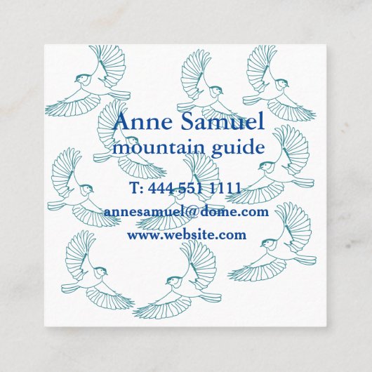 鳥、カスタム名刺 スクエア名刺 (裏面)