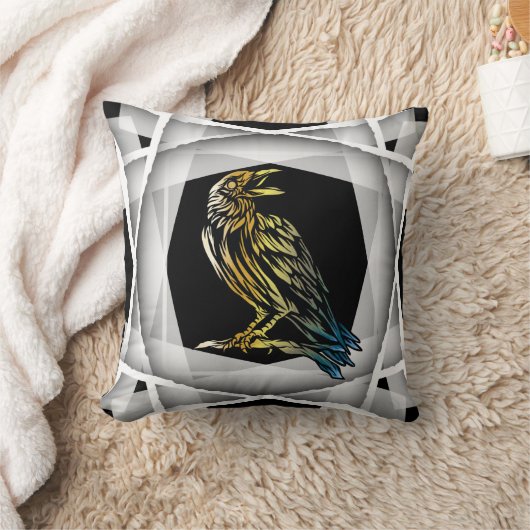 鳥、カラス、カラス クッション (ブランケット)