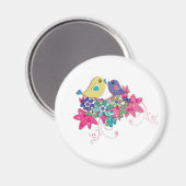 鳥、ガラス マグネット (正面/裏面)