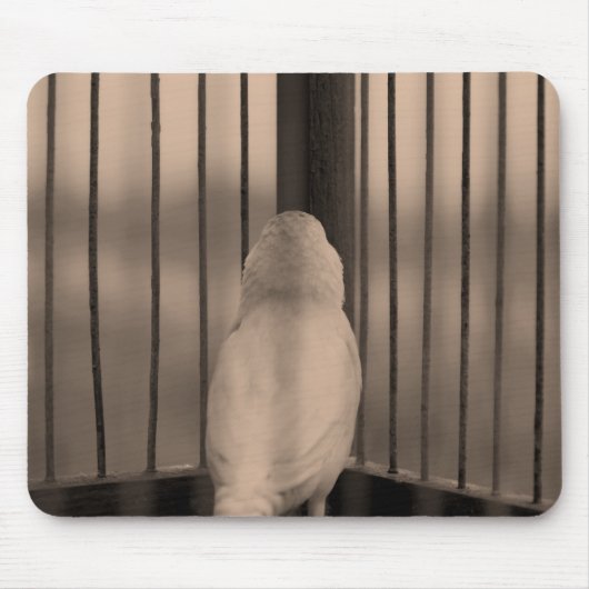 鳥、ケージ、バー マウスパッド (正面)