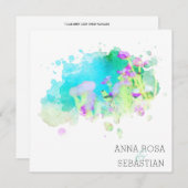 *~* 鳥 コスモス 花束 AR12 QR フォト RSVP ウェディング 招待状 (正面/裏面)