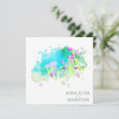 *~* 鳥 コスモス 花束 AR12 QR フォト RSVP ウェディング 招待状 (スタンド正面)