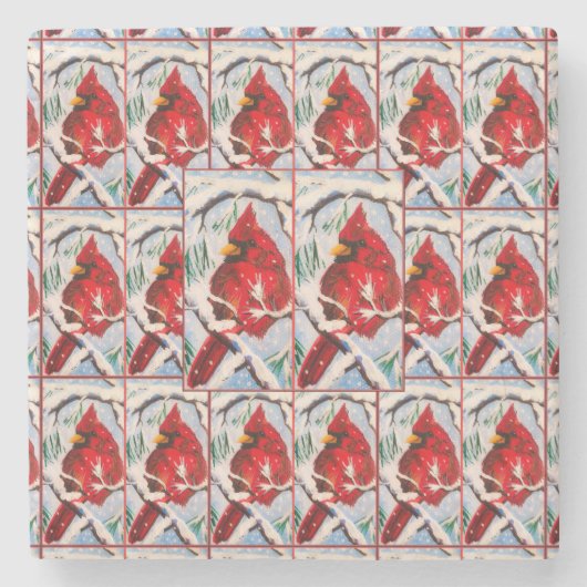 (鳥)ショウジョウコウカンチョウおもしろいコースター ストーンコースター (正面)