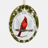 （鳥）ショウジョウコウカンチョウおよび天使のカスタムな写真の記念物 セラミックオーナメント (右)