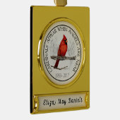 （鳥）ショウジョウコウカンチョウおよび天使の名前をカスタムするの記念物 ゴールドプレートバナーオーナメント (右)