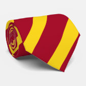 (鳥)ショウジョウコウカンチョウおよび金ゴールドの斜めストライプのなタイ ネクタイ (ロール)