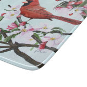 (鳥)ショウジョウコウカンチョウおよびAppleの花 カッティングボード (角)