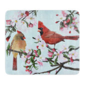 (鳥)ショウジョウコウカンチョウおよびAppleの花 カッティングボード (正面)