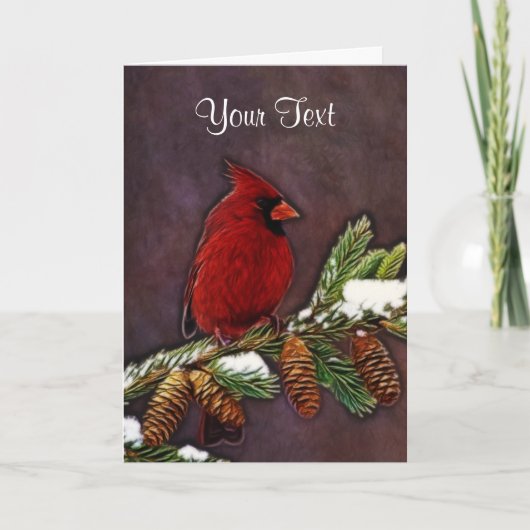 （鳥）ショウジョウコウカンチョウおよびPinecones シーズンカード (正面)