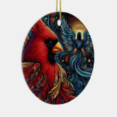 （鳥）ショウジョウコウカンチョウお洒落と天使 セラミックオーナメント (右)