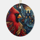 （鳥）ショウジョウコウカンチョウお洒落と天使 セラミックオーナメント (左)