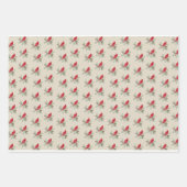 (鳥)ショウジョウコウカンチョウお祝い:フェスティバルラップ紙 ラッピングペーパーシート (正面)