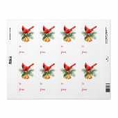 （鳥）ショウジョウコウカンチョウからクリスマスギフトタグ ラベル (フルシート)