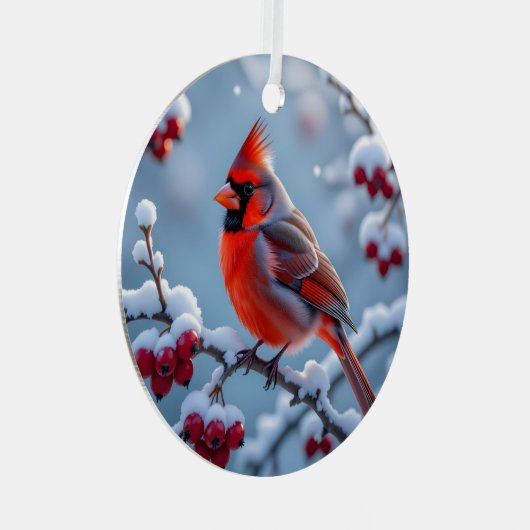 （鳥）ショウジョウコウカンチョウかわいらし | クリスマスパーソナライズされた メタルオーナメント (正面右)