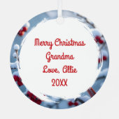 (鳥)ショウジョウコウカンチョウかわいらし | クリスマスパーソナライズされた メタルオーナメント (裏面)