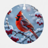 (鳥)ショウジョウコウカンチョウかわいらし | クリスマスパーソナライズされた メタルオーナメント (正面)