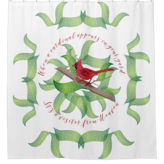 （鳥）ショウジョウコウカンチョウがあなたのヤードで…現われる時 シャワーカーテン (正面)