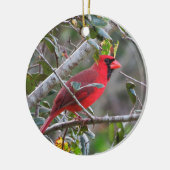 (鳥)ショウジョウコウカンチョウが現れると天国から愛される人は セラミックオーナメント (左)