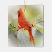 (鳥)ショウジョウコウカンチョウが現れると天国から愛される人は セラミックオーナメント (左)