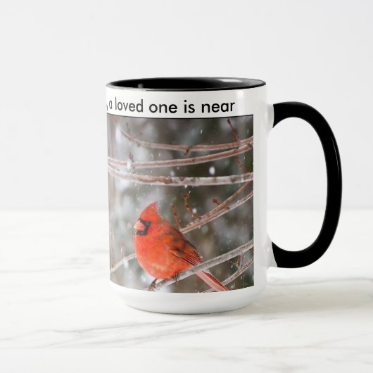 （鳥）ショウジョウコウカンチョウが現われるとき、最愛の人は近くあります マグカップ (右)