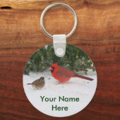 (鳥)ショウジョウコウカンチョウとスパロー キーホルダー (正面)