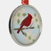 （鳥）ショウジョウコウカンチョウとドッグウッド水カラーオーナメント メタルオーナメント (右)