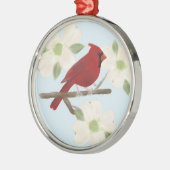 （鳥）ショウジョウコウカンチョウとドッグウッド水カラーオーナメント メタルオーナメント (左)