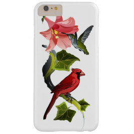 （鳥）ショウジョウコウカンチョウとハミングバードとピンクのユリとツタ iPhone 13 MINIケース