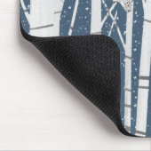 (鳥)ショウジョウコウカンチョウとフクロウの雪片 マウスパッド (コーナー)