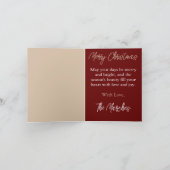 （鳥）ショウジョウコウカンチョウとホリーホリデークリスマスカード 案内状 (内部)